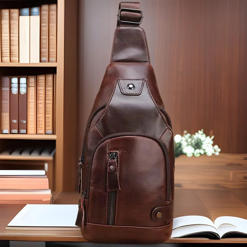 Men's Genuine Leather Fashion First Layer Cowhide Bags