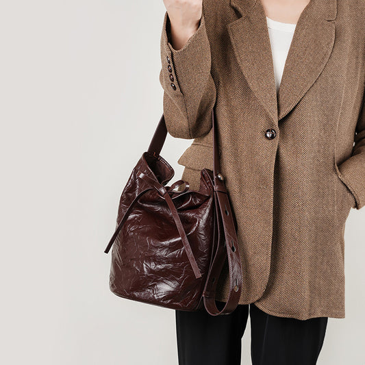 Women's Retro Classic Genuine Leather Fashion Clutch Shoulder Bags