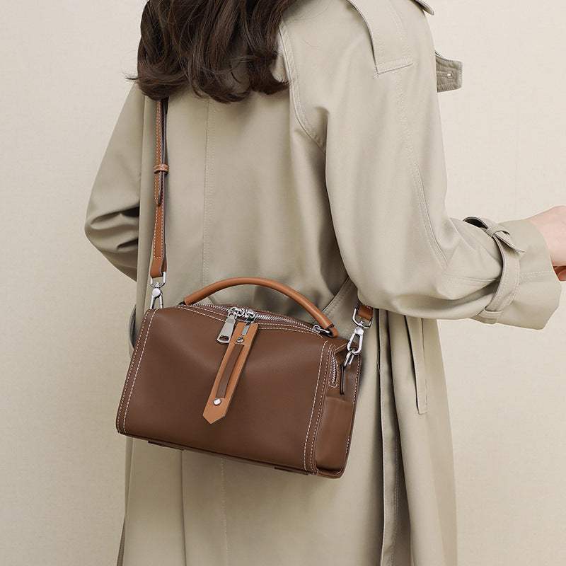 Women's Summer Advanced Texture Genuine Leather Large Crossbody Bags