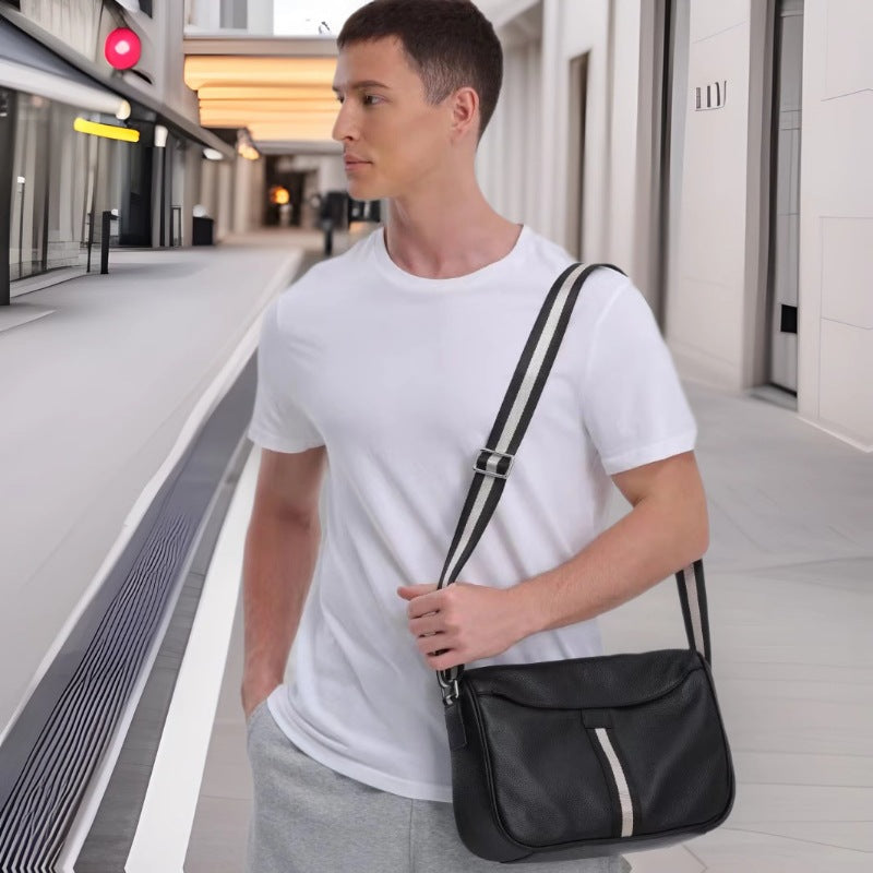Men's Commuter First Layer Cowhide Large Capacity Men's Shoulder Bags