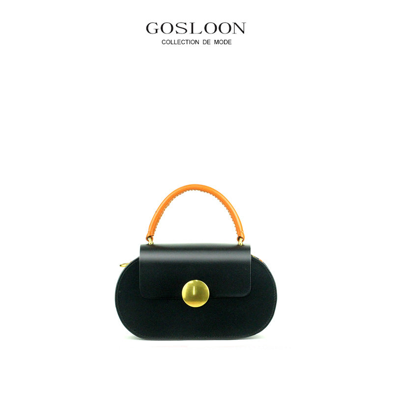 French Gu First Layer Thick Cowhide Handbags
