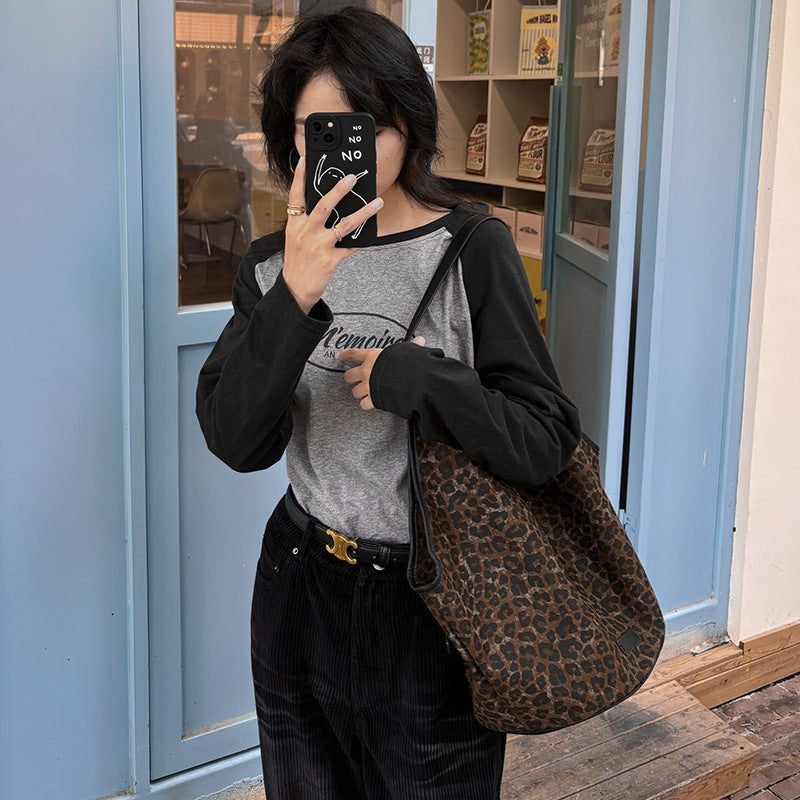 Women's Print Large Capacity Totes Idle Style Shoulder Bags