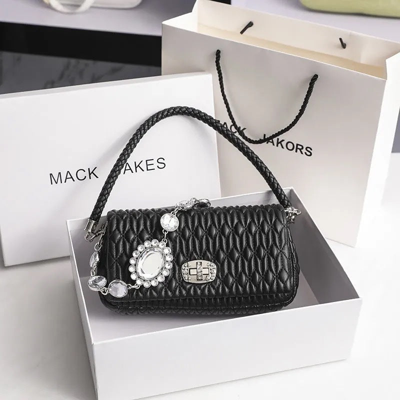 Women's Classic Style Rhinestone Chain Crystal Underarm Crossbody Bags