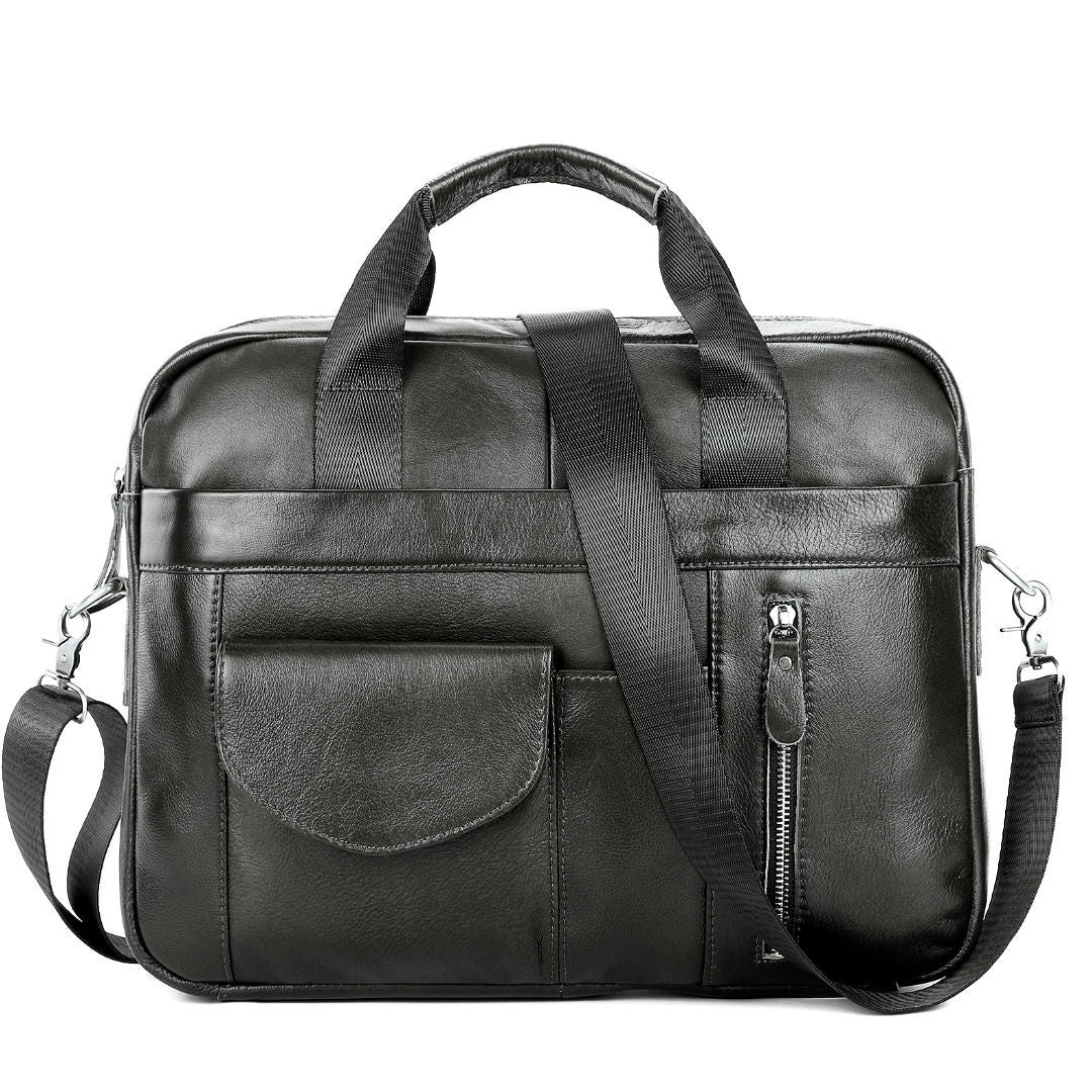 Men's First Layer Cowhide Leather Business Large Men's Shoulder Bags