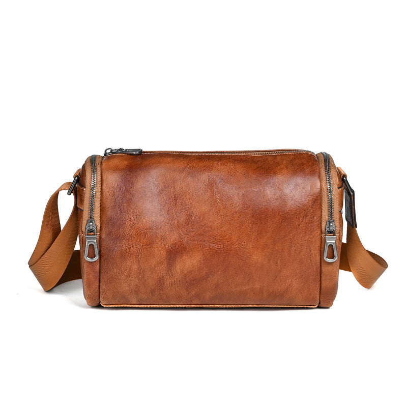 Men's Retro Fashion First Layer Cowhide Leather Men's Shoulder Bags