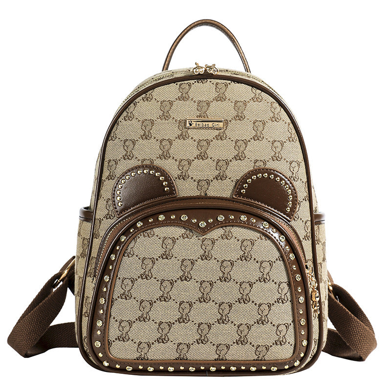 Women's Source Retro Trendy Leisure Large Capacity Backpacks