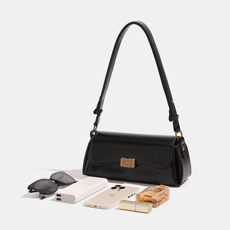 Women's Retro French Stick Underarm Fashionable Design Small Square Bags
