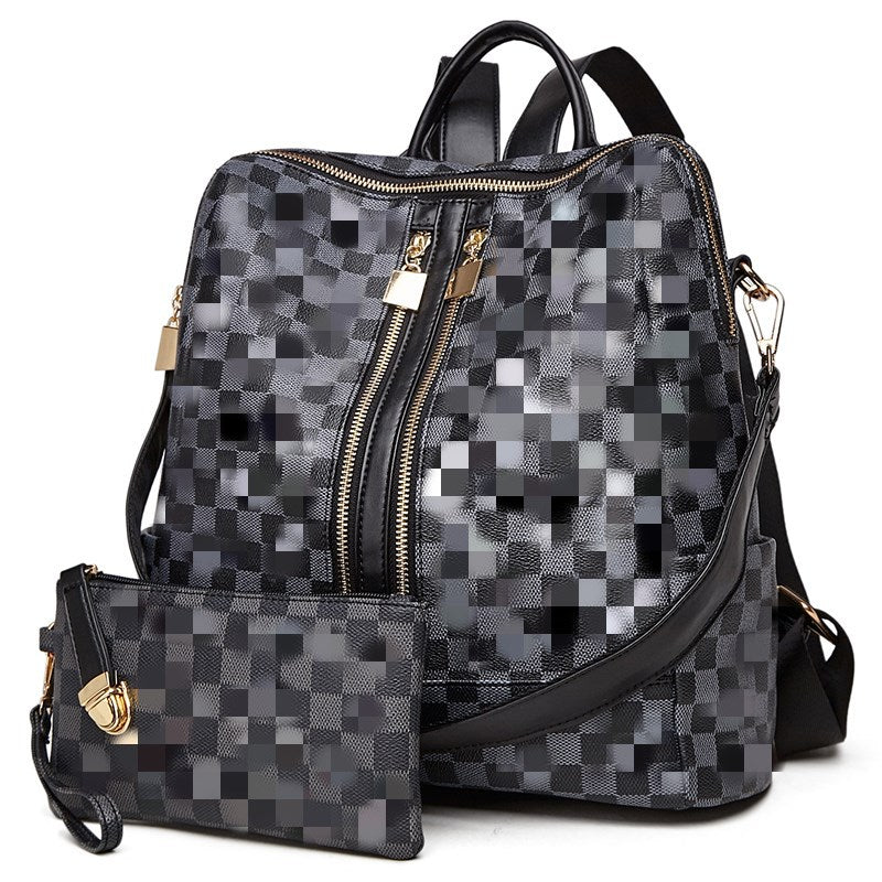 Women's Glamorous Innovative Coffee Plaid Fashion Backpacks