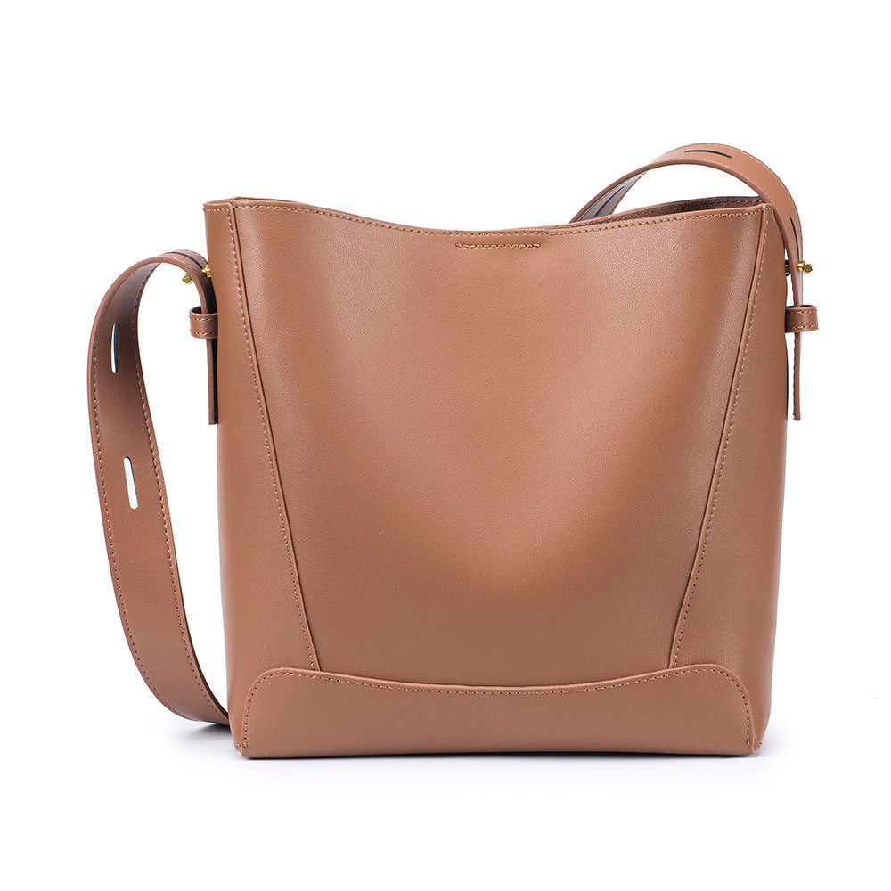 Women's Genuine Leather Niche High-grade Cowhide Exquisite Bucket Bags