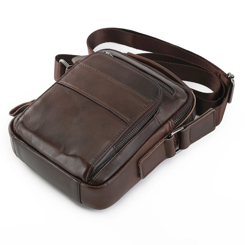Men's Top Layer Cowhide Leather Vertical Business Men's Messenger Bags