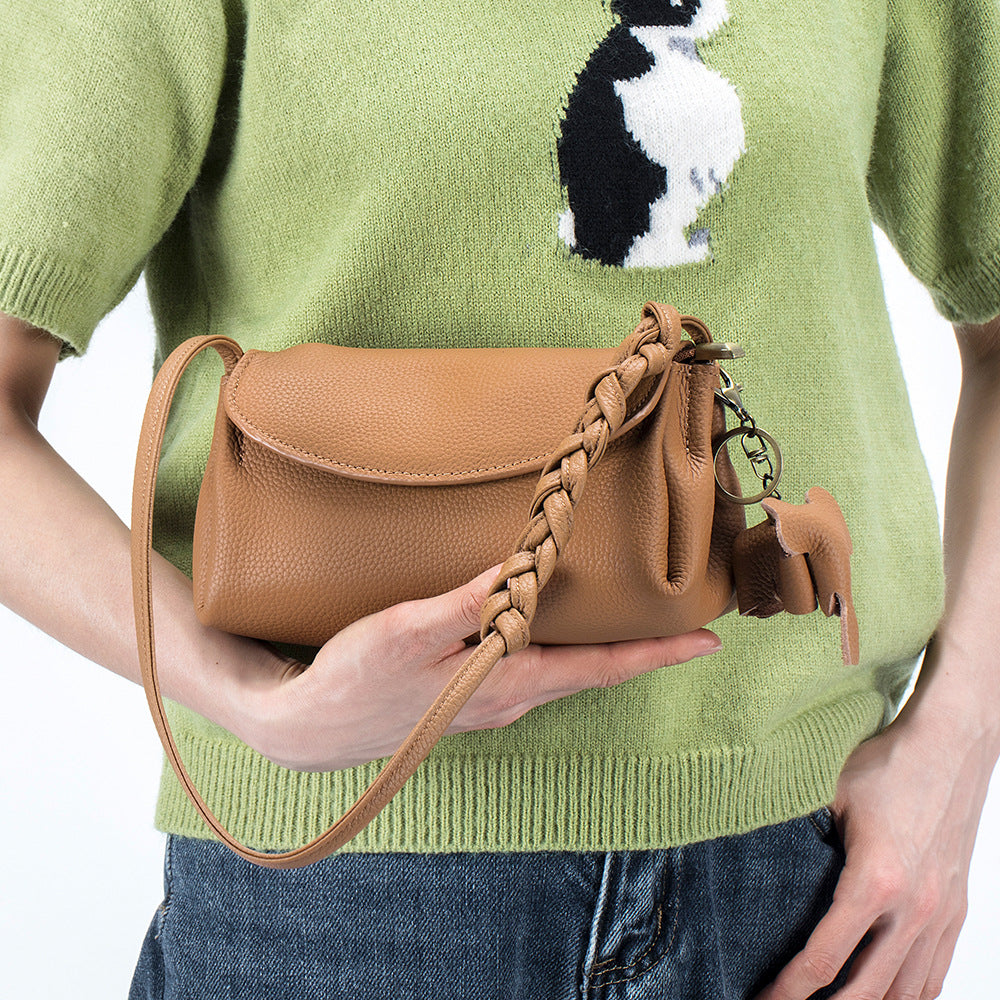 Women's High Sense Underarm Simple Elegant Genuine Shoulder Bags