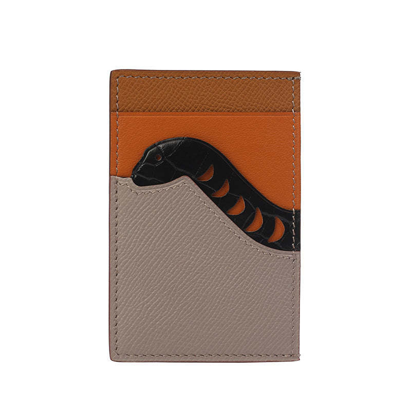 Zodiac Crocodile Sheepskin Hand Sewing Multiple Card Holder