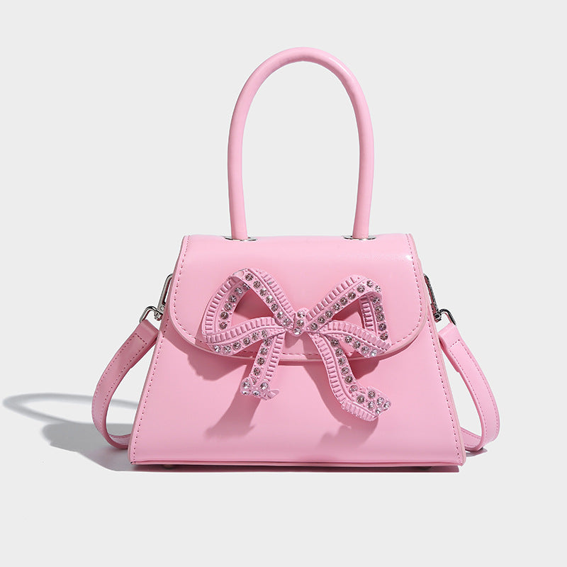 Women's Niche Diamond Bow Rhinestone Portable Pouch Handbags