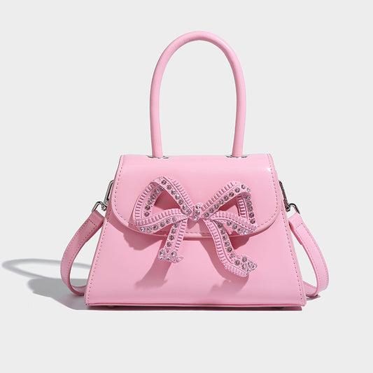 Women's Niche Diamond Bow Rhinestone Portable Pouch Handbags