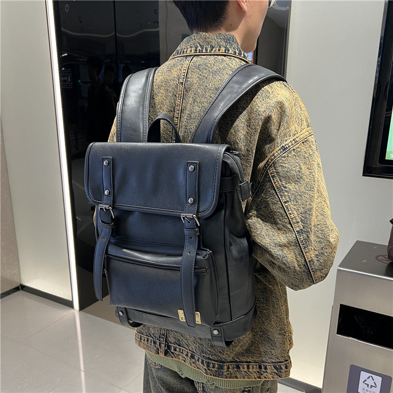 Women's & Men's & Fashion Leather Large Capacity Computer Backpacks