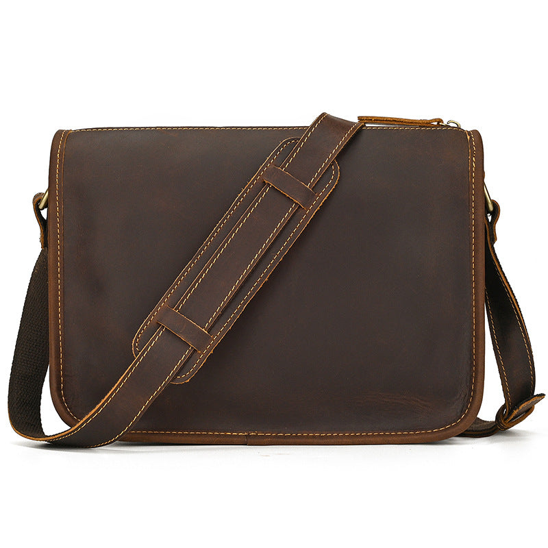 Men's Crazy Horse Leather Genuine Cowhide Commuter Men's Shoulder Bags