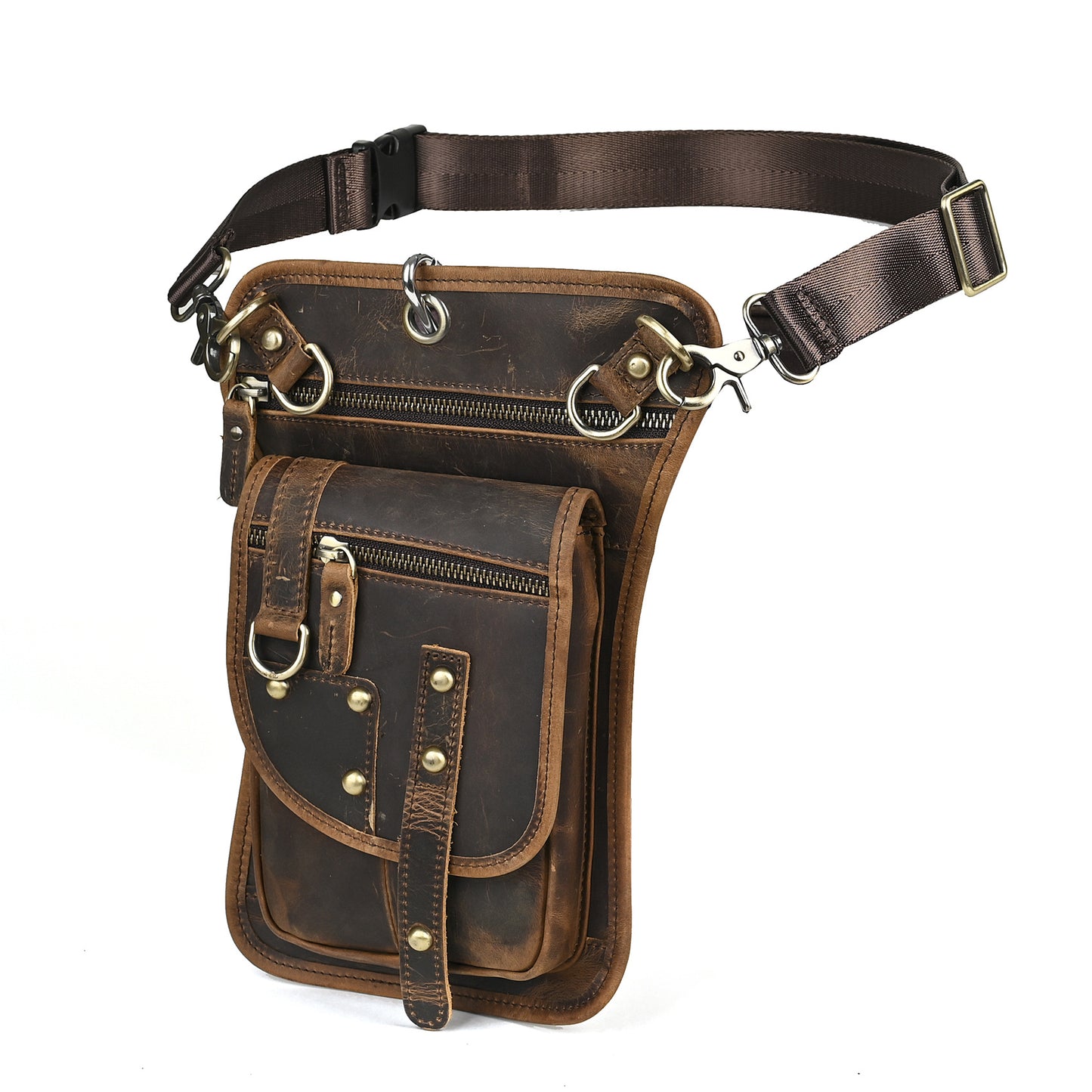 Men's Top Layer Oil Wax Skin Ding Men's Chest Bags