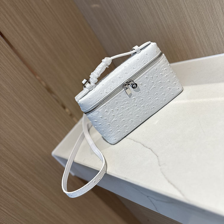 Women's Lunch Box Ostrich Grain First Layer Crossbody Bags