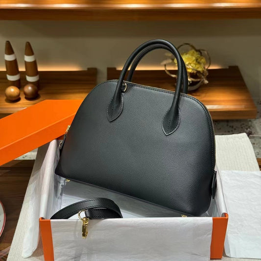 Women's Genuine Leather Shell Bowling Palm Grain Bags