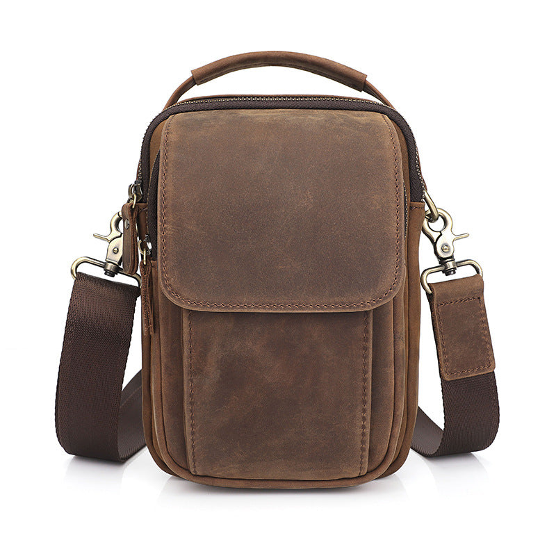 Men's Versatile Retro Leather Crazy Horse Men's Messenger Bags