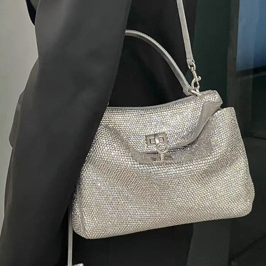 Women's Diamond Light Luxury Shiny Rhinestone Kelly Tote Bags