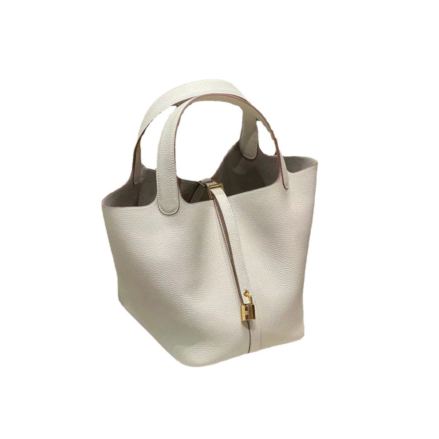 Women's Leather Litchi Pattern Hand Holding Handmade Handbags