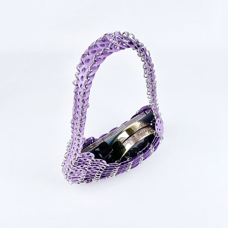 Women's Painted Iron Sequins Solid Color Portable Armpit Bags