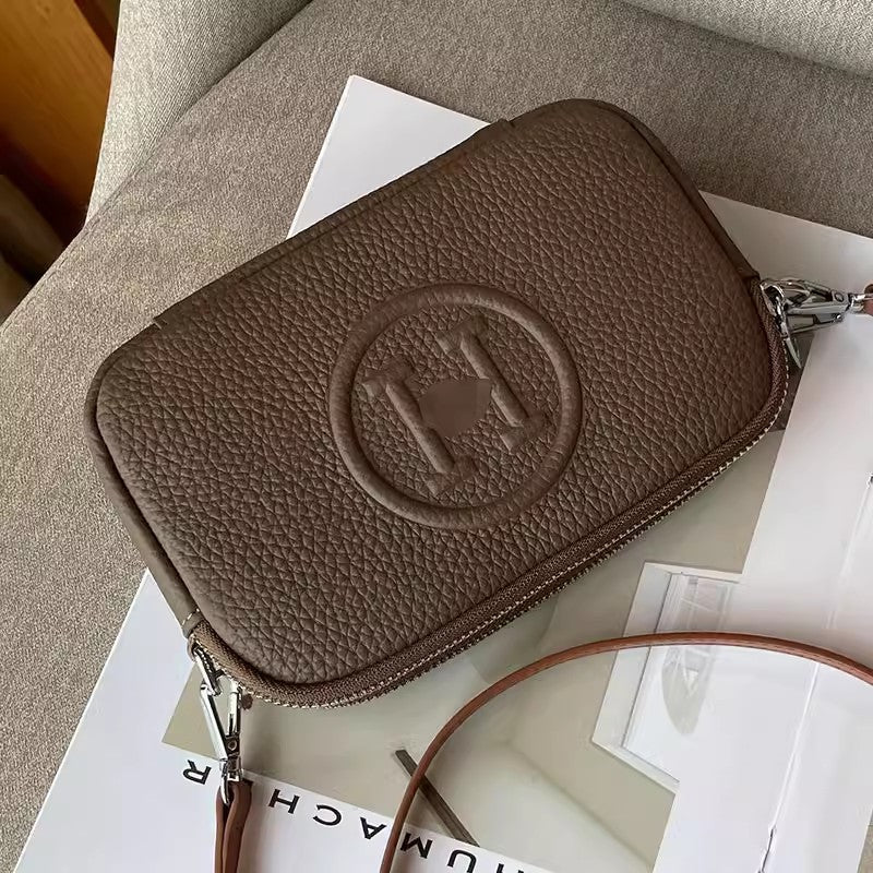 Women's Genuine Leather Exquisite Texture High-grade Compact Small Square Bags