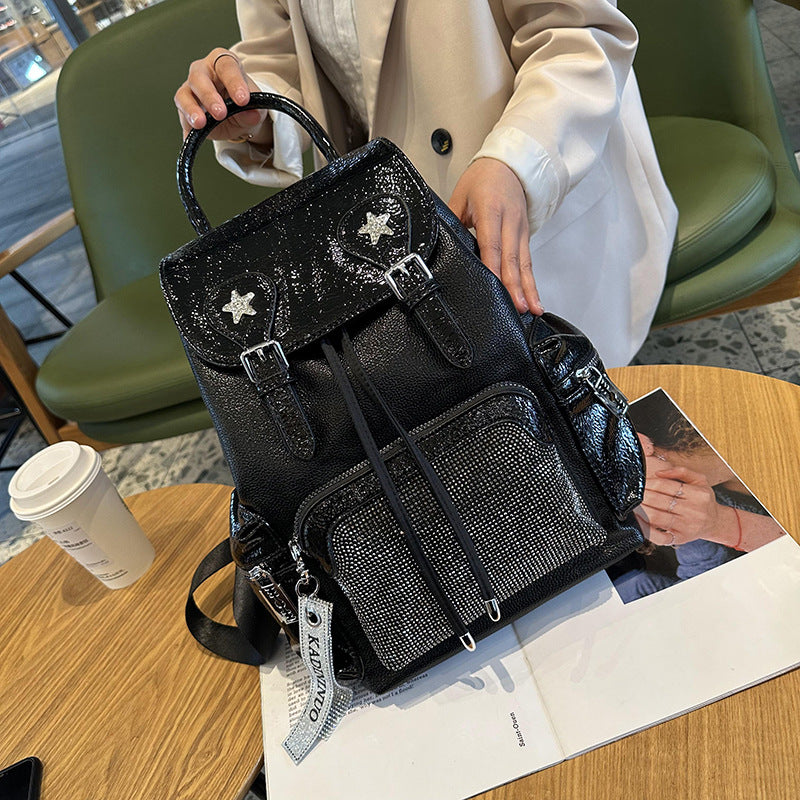 Women's High-grade Letters Rhinestone Fashion Western Style Backpacks