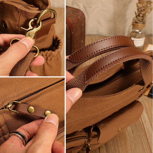 Men's Versatile Multifunctional Street Trendy Canvas Backpacks