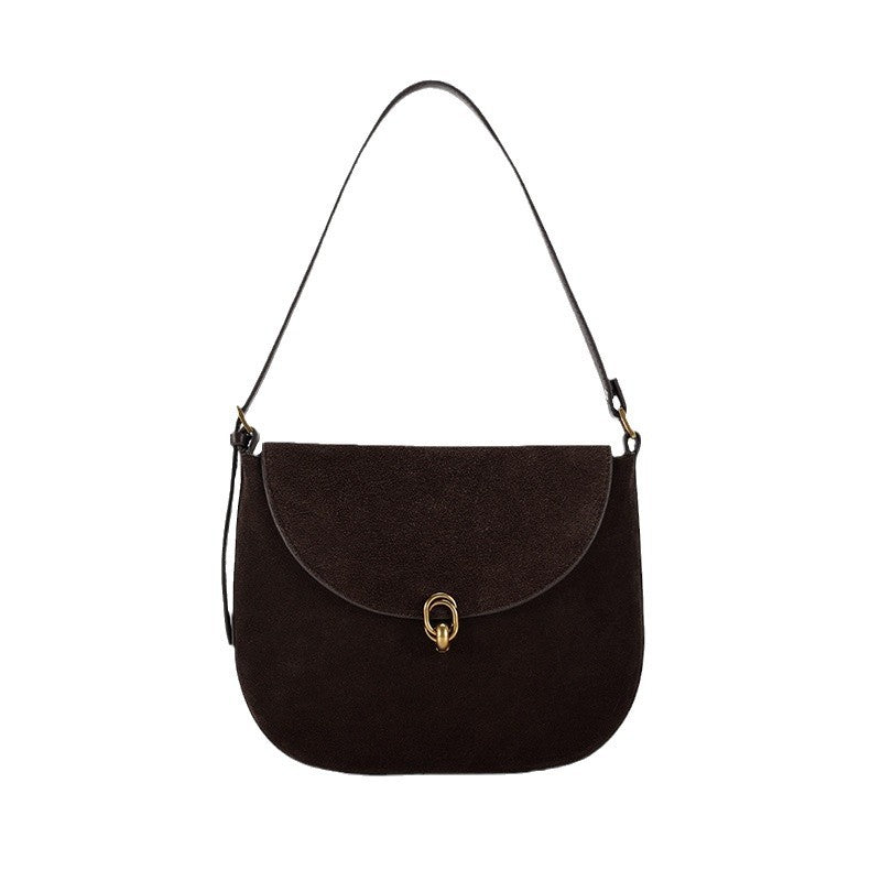 Women's Suede Leather Fashion Underarm Genuine Large Armpit Bags
