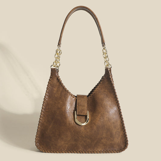 Women's Vintage Weave Soft Leather Underarm Mother Shoulder Bags