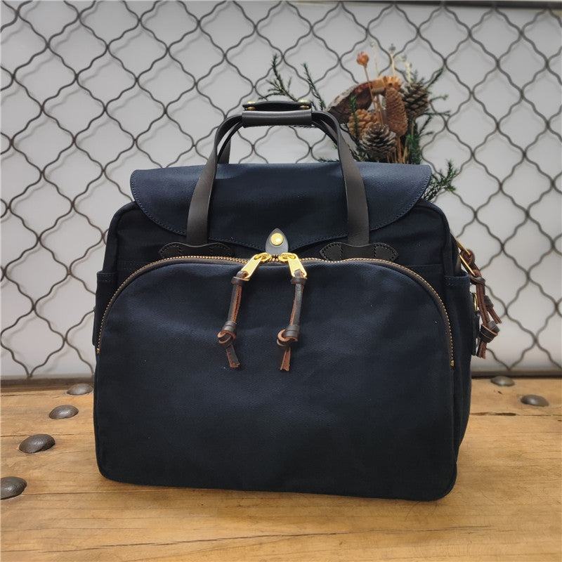 Leather Strap Portable Canvas Business Trip Men's Handbags