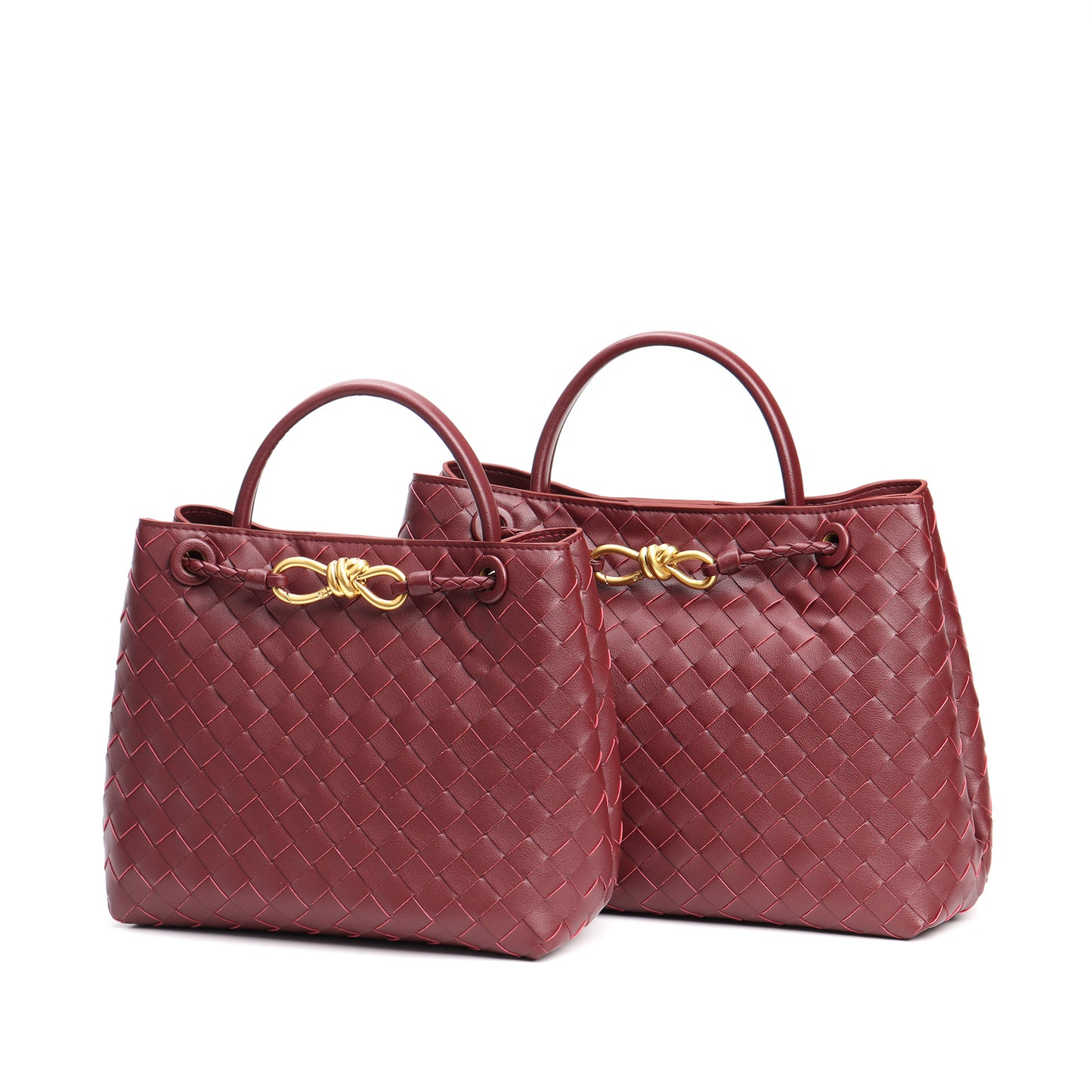 Women's Trendy Fashion Rhombus Genuine Leather Woven Shoulder Bags