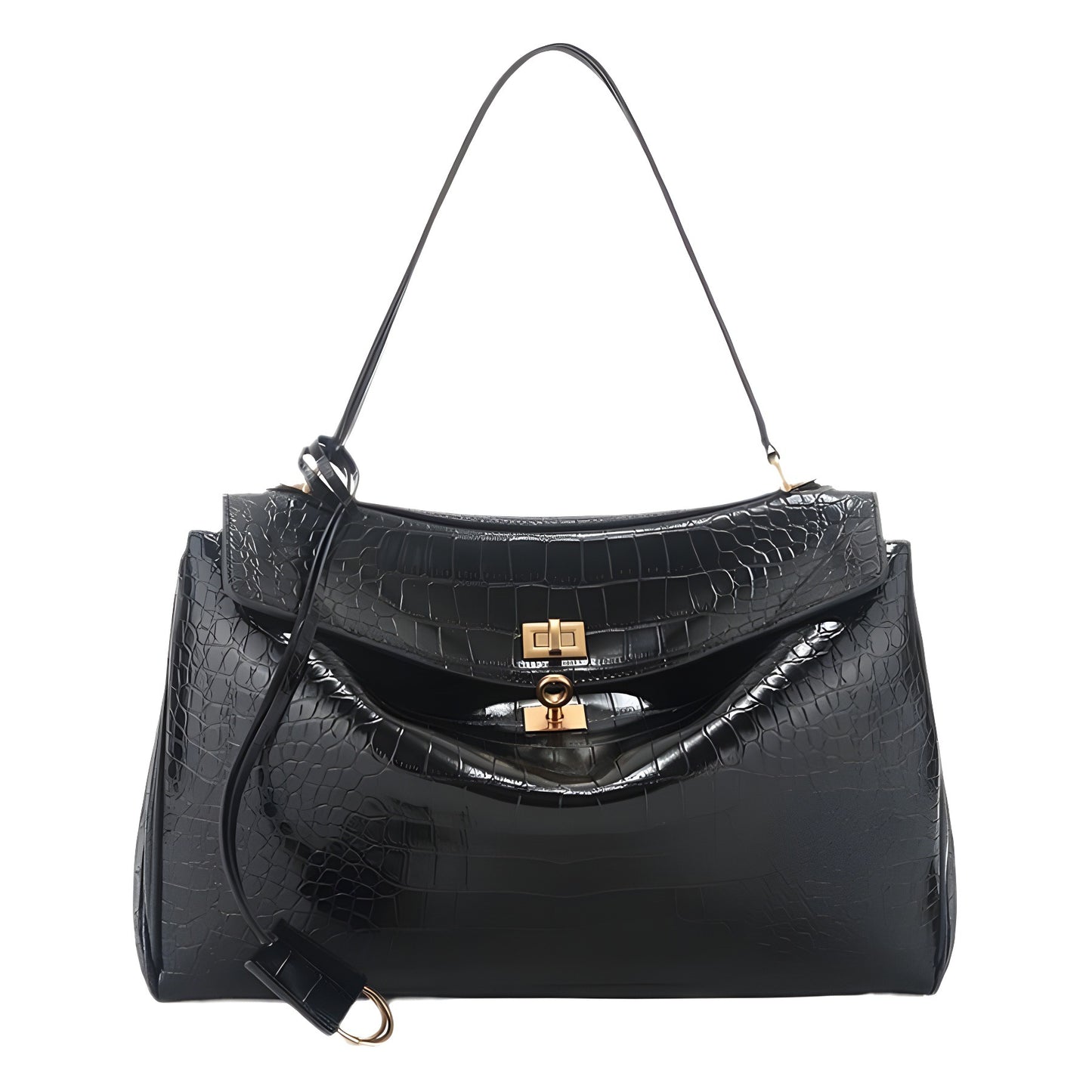 Women's Cowhide Crocodile Pattern Genuine Leather Leisure Shoulder Bags