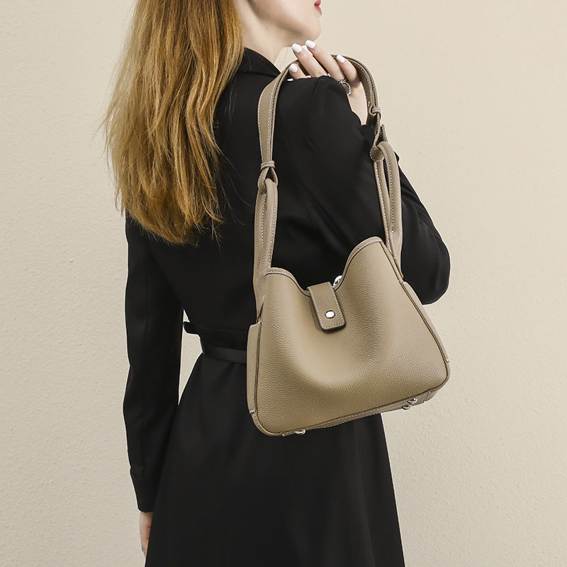 Women's Leather Personalized Design Vegetable Basket Solid Color Crossbody Bags