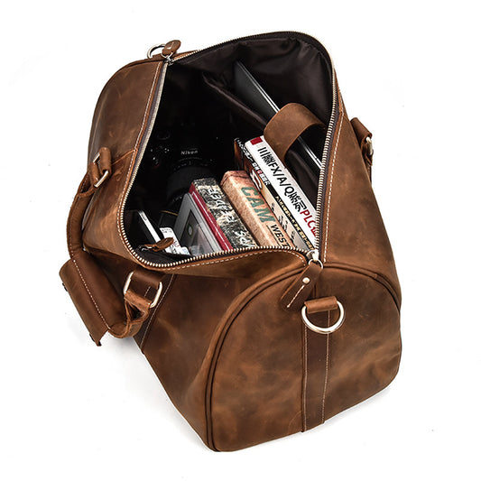 Men's Boarding Machine Vintage Genuine Large Capacity Travel Bags