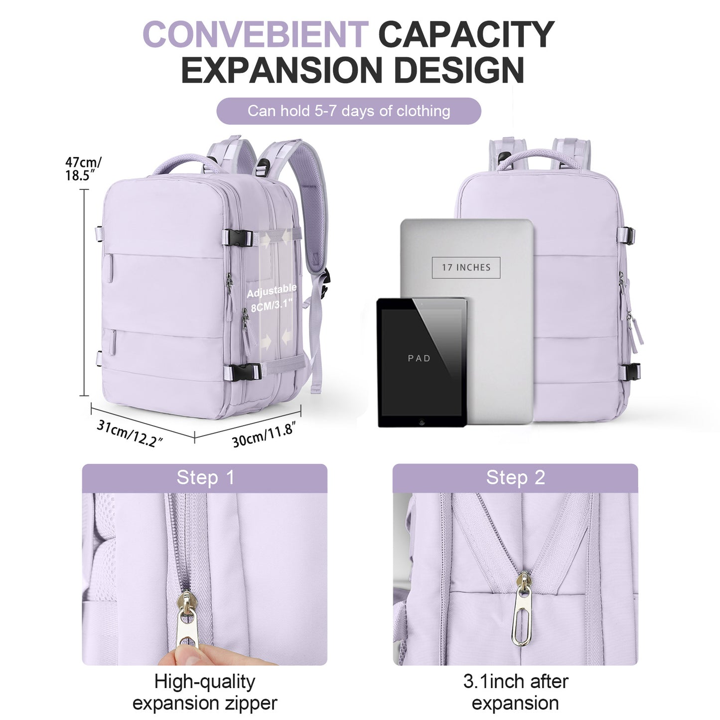 Women's Large Capacity Boarding Business Early College Backpacks