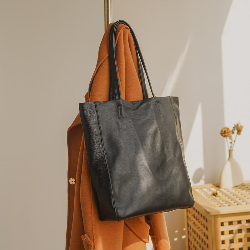 Women's High-grade Genuine Leather Computer Large Capacity Tote Bags