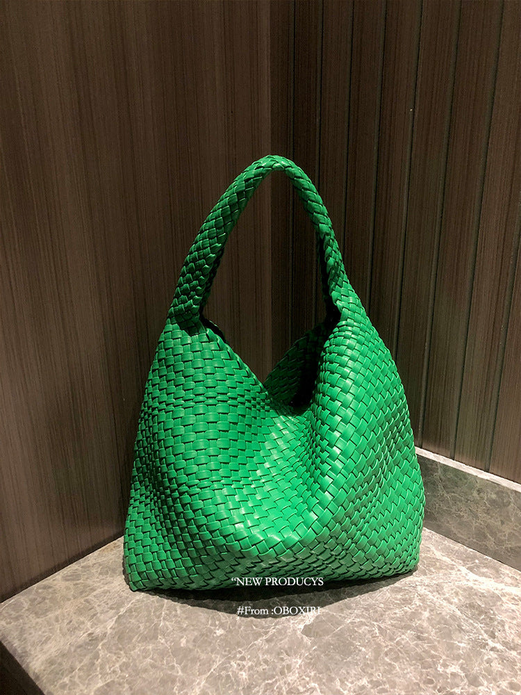 Capacity Hand-woven Female Fashion Simple Hand Bucket Bags