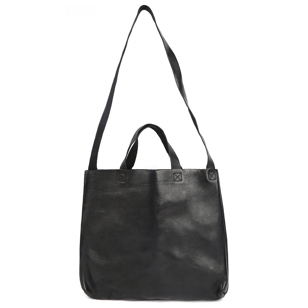 Women's Leather Simple Retro Large Capacity Idle Tote Bags