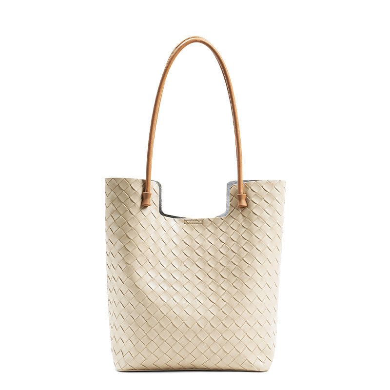 Women's Cowhide Large Capacity High-grade Woven Fashion Shoulder Bags