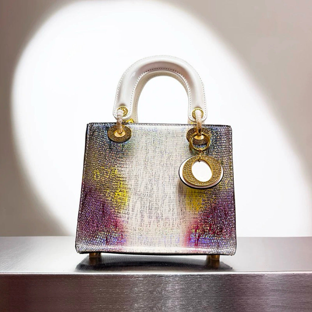 Women's Lizard Pattern Diana Genuine Leather Portable Crossbody Bags