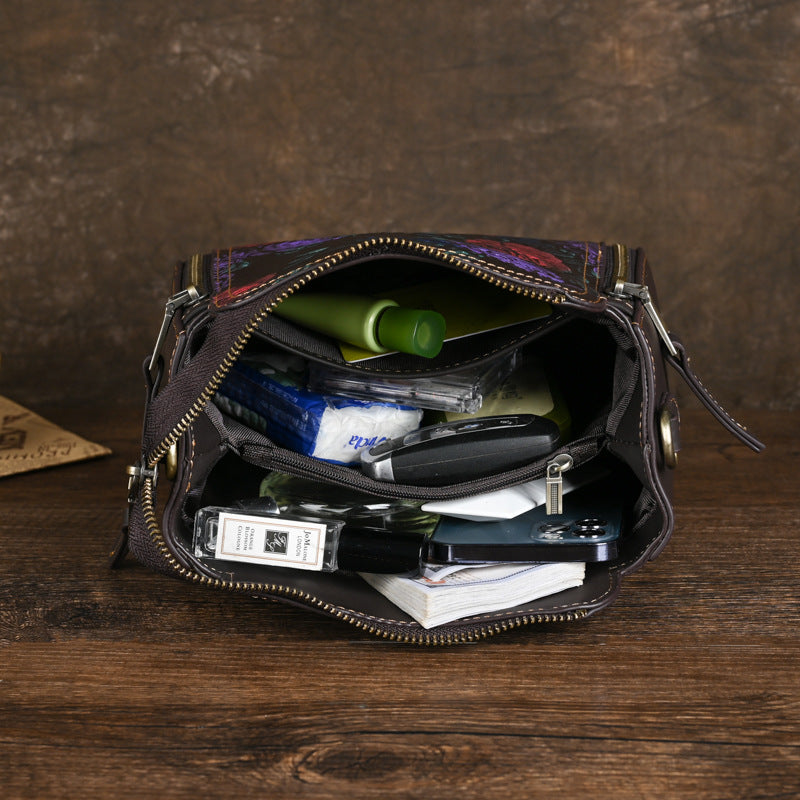 Women's Leather First Layer Cowhide Retro Mother Bags