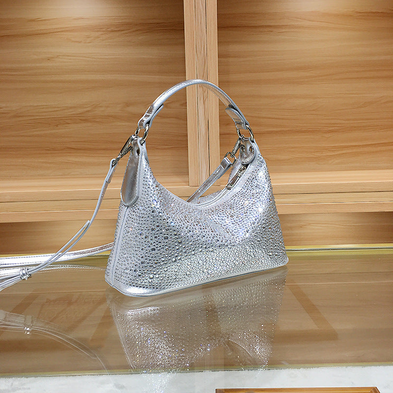 Women's French Entry Lux Portable Rhinestone High-grade Tote Bags