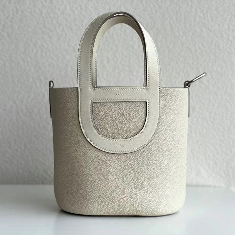 Women's Pig Nose Vegetable Basket Layer Cowhide Large Handbags