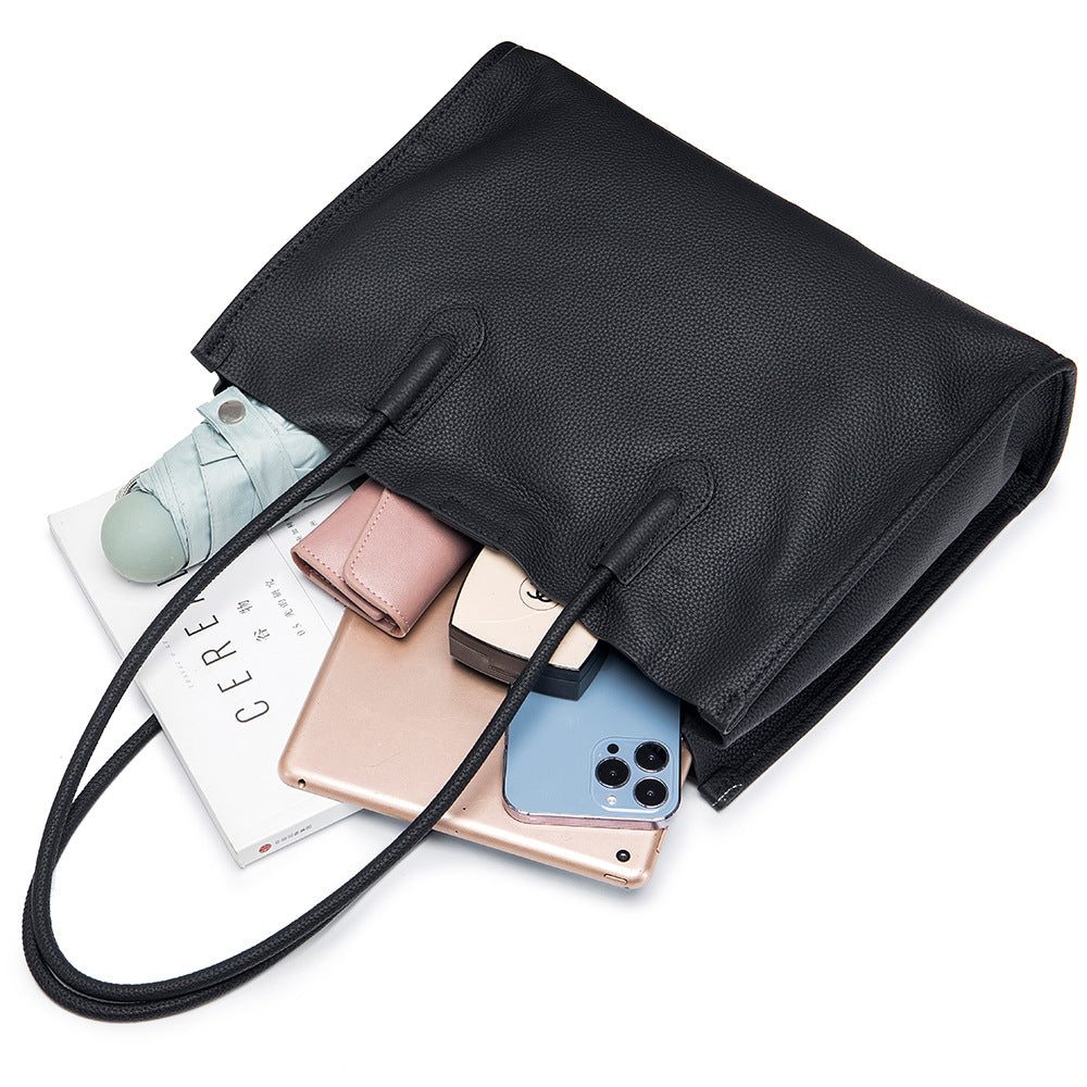 Women's Genuine Leather Niche Soft Versatile High Sense Tote Bags